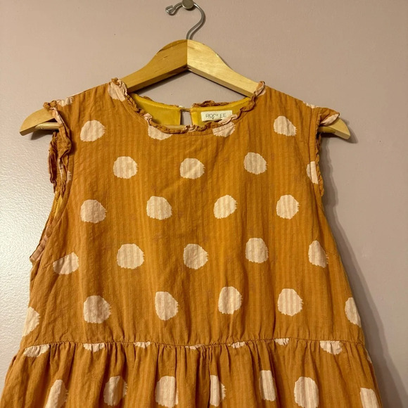 SOLD//Roolee Gwendolyn Polkadot Midi Dress Yellow Size S - Picture 2 of 7